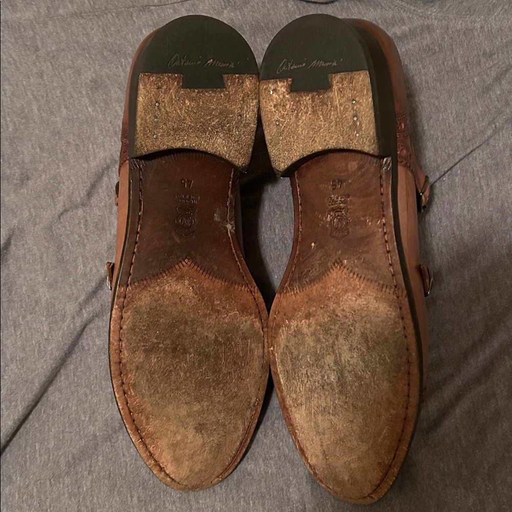 Antonio Maurizi brown double monk strap size 12 EUC in box - Picture 8 of 11